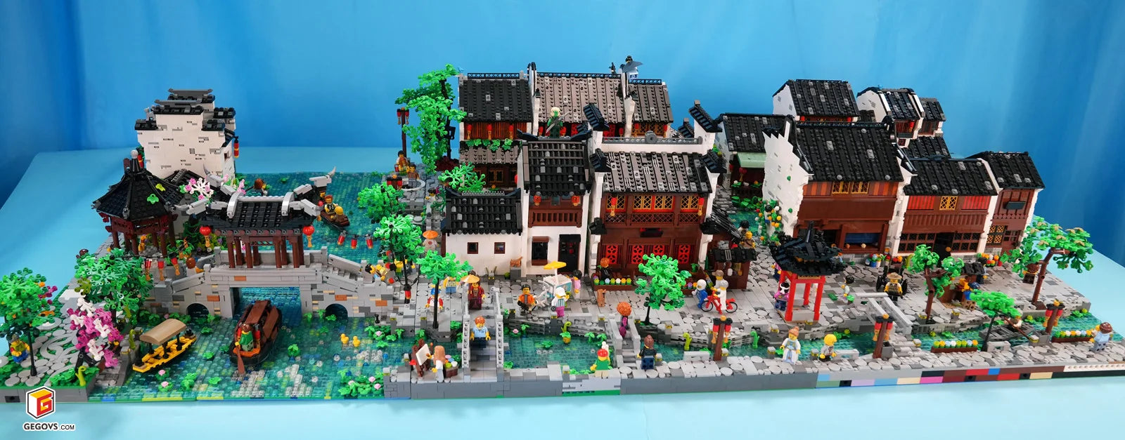 Jiangnan Water Town Grand Diorama — Custom MOC by G.S for CLICK STUDIO | 江南水鄉沙盤
