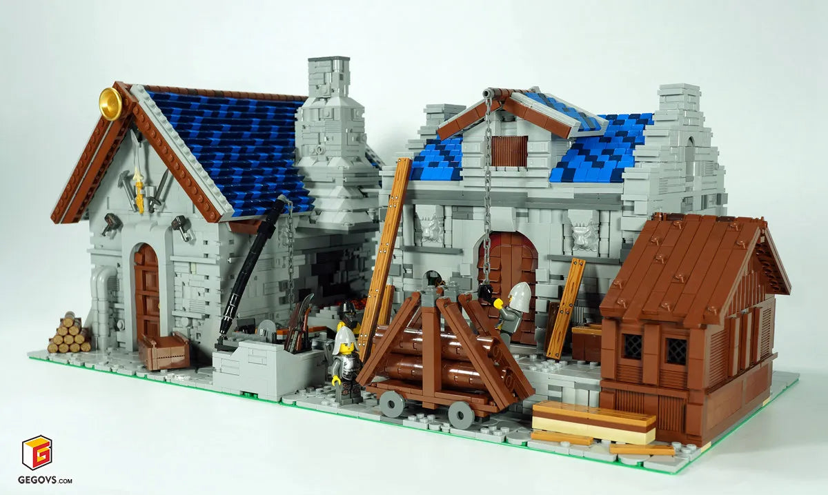 Silver Lion Empire Blacksmith & Workshop — Custom MOC by G.S for CLICK STUDIO | 銀獅帝國鐵匠舖